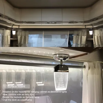Flexible 3W LED de Luz de Clip-en la Mesa de noche Mesa de Estudio, Lámpara de Lectura Con Interruptor Para el Campista RV Caravana de Barcos