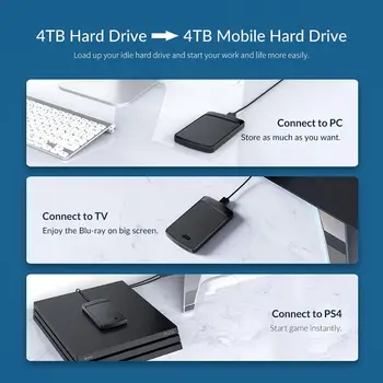ORICO HDD Caso de 2.5 Pulgadas SATA a USB 3.0 Disco Duro Caso de la Herramienta Libre de 5Gbps de 4 tb SSD HDD Recinto con la función Auto del Sueño