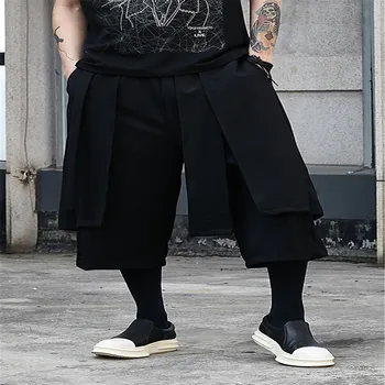 Los Hombres Japoneses Pantalones Sueltos Bolsillos Lazo De Cinta Recta Pantalones Oscuridad Gótica Owen Estilo Oversize En La Calle De Elástico En La Cintura