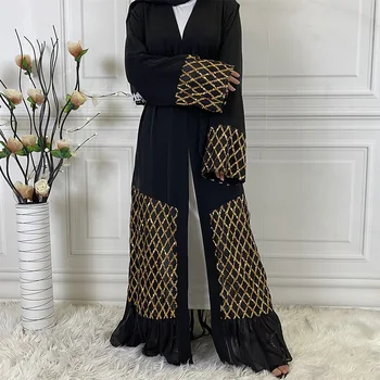 Nueva Llegada de Musulmanes de la Moda Abaya Kimono de Alta Calidad Dubai Abayas Musulmán Establece Para las Mujeres vetement femme túnica hiver femme 2021