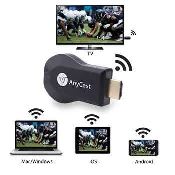 Miracast TV Dongle Receptor para AnyCast M4 plus para Airplay WiFi Pantalla Inalámbrico HDMI TV Stick para el Teléfono Androide de la PC de Windows