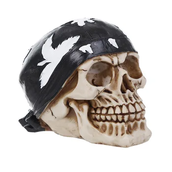 Moquerry Gótico Pirata Del Cráneo Decoración Con Bufanda Bucaneros Credenciales De Día De Muertos Esqueleto Muñeco Figura De Calavera Halloween
