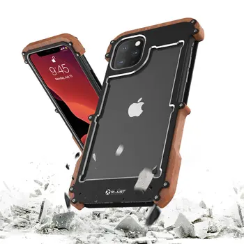 R-Sólo Para el iPhone de 11 Casos de Lujo de Metal Duro, de Aluminio, de Madera de Protección de Parachoques caja del Teléfono para el iPhone 11 Pro Max iPhone 11 Pro de la Cubierta