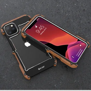R-Sólo Para el iPhone de 11 Casos de Lujo de Metal Duro, de Aluminio, de Madera de Protección de Parachoques caja del Teléfono para el iPhone 11 Pro Max iPhone 11 Pro de la Cubierta