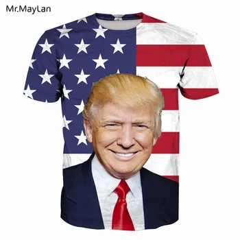 La Impresión 3D de la Bandera de estados UNIDOS de Águila Trump Tanque de camiseta de los Hombres de las Mujeres Cool Camiseta camisetas Masculinas Hipster América Bandera Niño camisetas de envío de la Gota