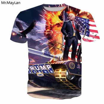 La Impresión 3D de la Bandera de estados UNIDOS de Águila Trump Tanque de camiseta de los Hombres de las Mujeres Cool Camiseta camisetas Masculinas Hipster América Bandera Niño camisetas de envío de la Gota