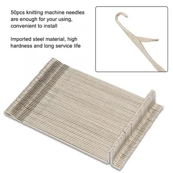 50 piezas de Acero de la Máquina para hacer punto de Aguja de Tejer Agujas de Máquina de Gancho de Crochet DIY Costura Accesorios de la Herramienta para LK100 LK150 KH360