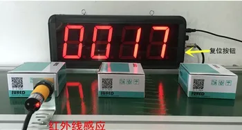 LED contador de detección de la gran pantalla de sensor electrónico de infrarrojos contador de la Fábrica de cinta transportadora, línea de producción de contar industrial recuento