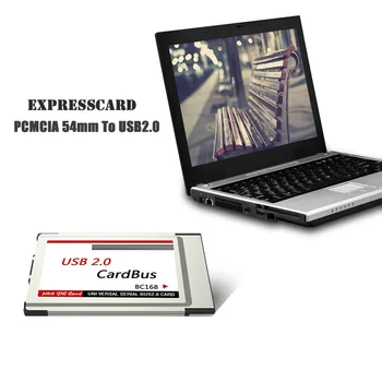 Portátil PCMCIA USB 2.0 CardBus Convertidor De 2 Puertos PCI express Adaptador de tarjeta postal Add On de Tarjetas Portátil Accesorios переходник