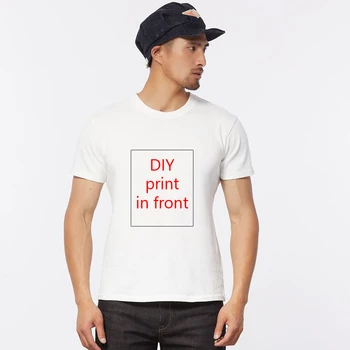 BRICOLAJE de encargo de la Impresión de la camiseta de la Customizecustom T-shirt Sólido Modal Manga O Cuello de la Camiseta con el Logotipo de