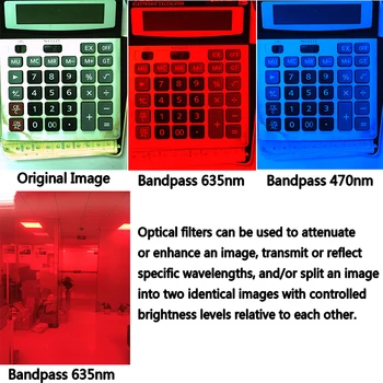 Máquina estándar de la Visión de los Filtros de paso de Banda Roja 660nm C-Boca Cámara de la industria de la Lente de Filtro de