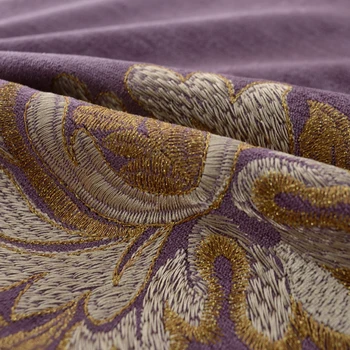 Europea Bordado Apagón Púrpura Cortinas para la Sala de estar Personalizado Elegante Ventana de Paneles de Tul Cortinas Para el Dormitorio
