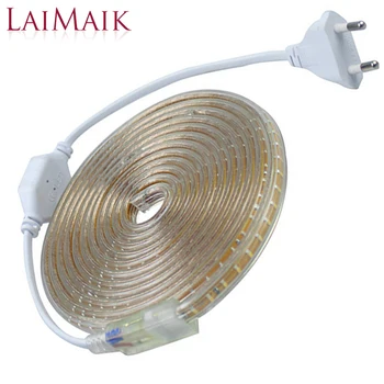 LAIMAIK de la Tira del LED Kit de Luz SMD3014 AC220V 120led/M Guirnalda de Cinta IP67 Impermeable LED de la Iluminación de Tira +Enchufe de la UE Tira de Luces Led