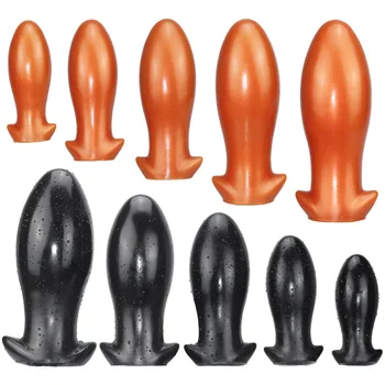 Múltiples tamaños de Silicio Plug Anal Enorme consolador anal Juguetes Sexuales Para la Mujer Masajeador Masturbador Anal Suave Elástico Cómodo Para el Ano