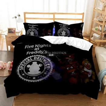 Popular Cinco Noches En Freddy's 3d de dibujos animados de ropa, Ropa de Cama Ropa de cama Twin Full Queen King Size Duvet Cover Set de funda de Almohada