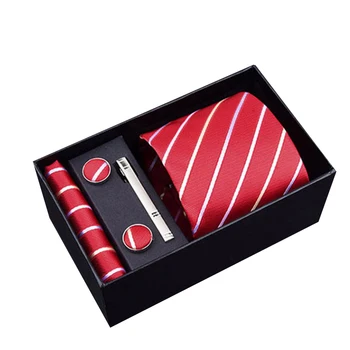 De lujo de 8 cm Seda, Corbata de Rayas Rojos y Azules Sólidos Lazos de 145 cm de longitud de Alta Calidad para Hombre de los Lazos Accesorios para Hombre Clásico Lazos