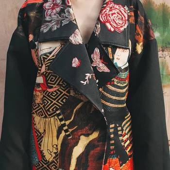 2020 Mujer Japonesa en Kimono Ramas Jacquard yukata chaqueta de Doble cara de la Capa