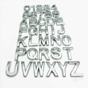 5cm/7cm Brillante Siver Letras y Números