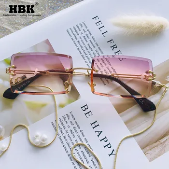 HBK Pequeño Rectángulo de Gafas de sol de las Mujeres de Verano de 2020 de la Moda del Estilo de Montura Cuadrada de Gafas de Sol para Mujeres Hombres Mujeres UV400 Rosa Marrón