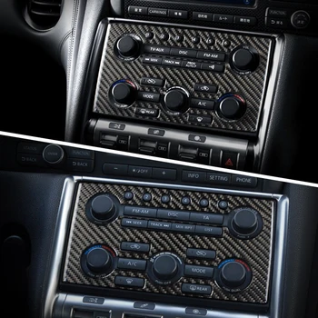 Para el nissan GTR R35 de Fibra de Carbono del Aire Acondicionado CD Panel de Cubierta Decorativa de Interior tapizado en Accesorios de Coches Estilo 3D de la etiqueta Engomada