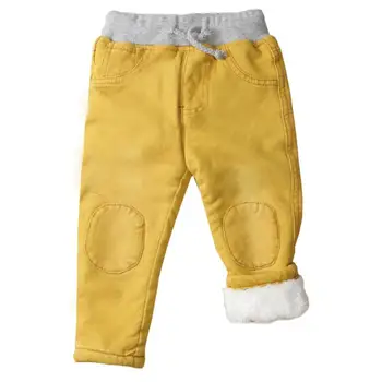 2019 Nueva Caliente pantalones de los Niños de dibujos animados de Pantalón de Moda Niño Niña de pantalones de Invierno Engrosamiento de los Niños del Dril de algodón Pantalones de Bebé Jean Ropa para Bebé 1-6Y