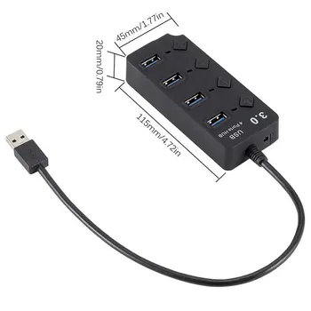 4 Puertos USB 3.0 Hub de 5 gbps de Alta Velocidad Interruptor De encendido y Apagado de la Tableta de Transferencia de Datos Con el Botón de Alimentación Adaptador Para ordenador Portátil de la UE reino unido AU Plug