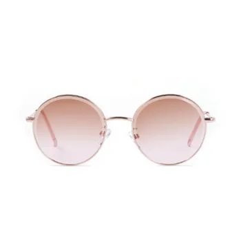 Nueva moda retro ronda de metal gafas de sol de las mujeres de 2020 marca de lujo diseñador coloridas gafas de sol de mujer al aire libre tonos espejo UV400