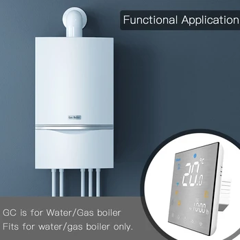 WiFi Smart Termostato Programable Controlador de Temperatura para el Agua/de la Caldera de Gas de Metal Cepillado Panel de Obras con Alexa principal de Google