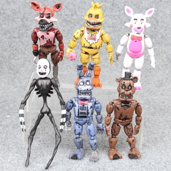 Nueva 6PCS Cinco Noches En Freddy de la Figura de Acción de PVC FNAF Bonnie, Foxy, Freddy Fazbear Oso de Muñecas Juego de Juguetes de Anime Modelo
